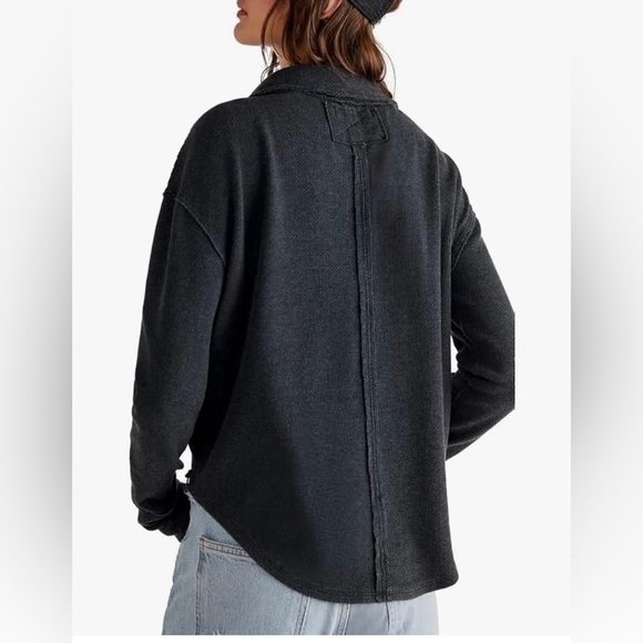 We the Free Anakin Thermal Top for Women- Charcoal- Oversized- Size Small - Picture 2 of 10